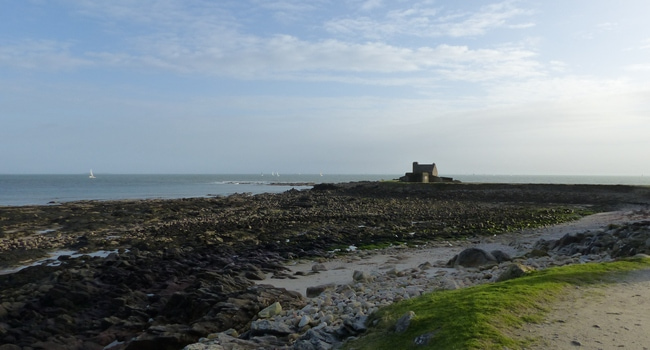 Pointe de Kerbihan, Ty Guard et les voiliers dans la baie de Quiberon